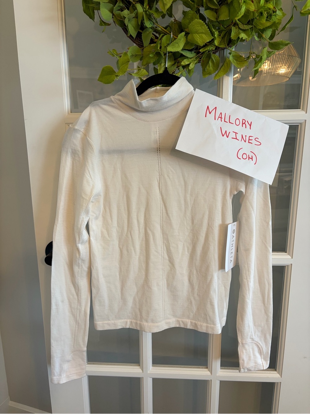 Athleta White Long-Sleeve Mock turtleneck